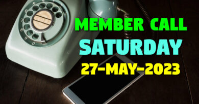 Member Call This Saturday (May 27)