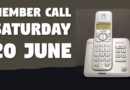 Member Call this weekend (Saturday June 20)