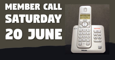 Member Call this weekend (Saturday June 20)